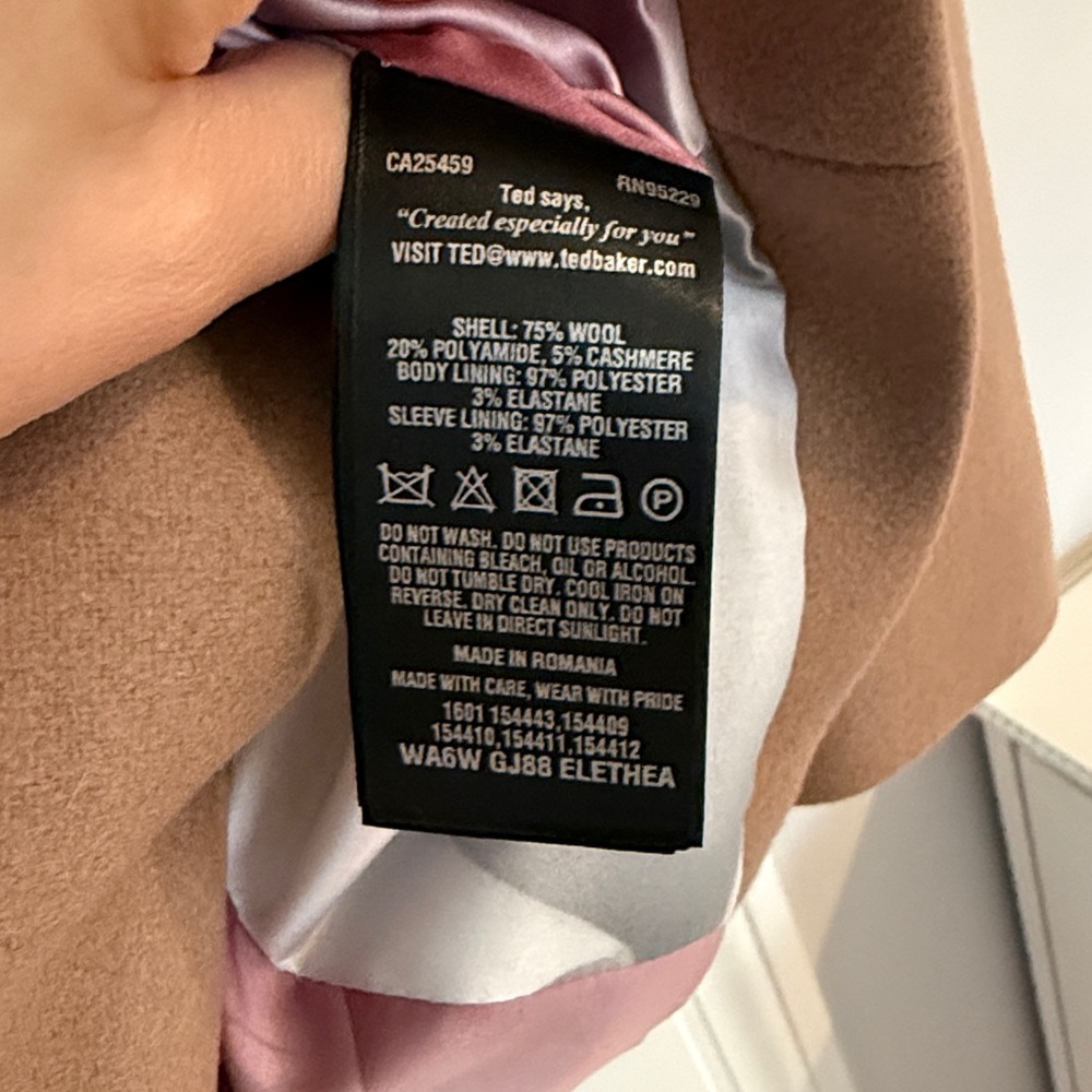 Ted Baker Wool Blend Wrap Coat - Picture 5 of 6